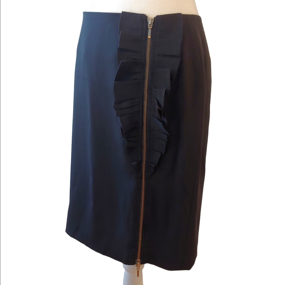Banana Republic Women's Stretch Dress Black Pencil Skirt with Ruffle Size 4